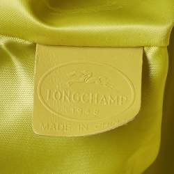 Pre Owned Longchamp Yellow Leather Large 3D Tote