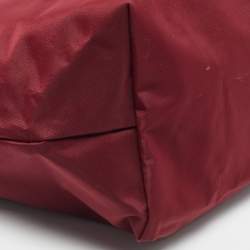 Pre Owned Longchamp Red Nylon Large Le Pliage Tote