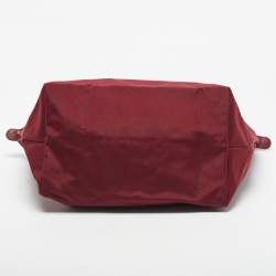 Pre Owned Longchamp Red Nylon Large Le Pliage Tote
