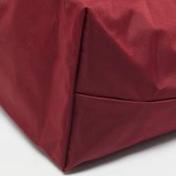 Pre Owned Longchamp Red Nylon Large Le Pliage Tote