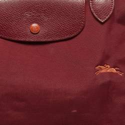 Pre Owned Longchamp Red Nylon Large Le Pliage Tote