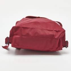 Pre Owned Longchamp Red Nylon and Leather Le Pliage Backpack
