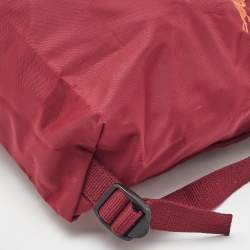 Pre Owned Longchamp Red Nylon and Leather Le Pliage Backpack