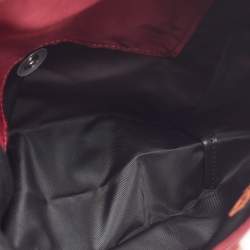 Pre Owned Longchamp Red Nylon and Leather Le Pliage Backpack