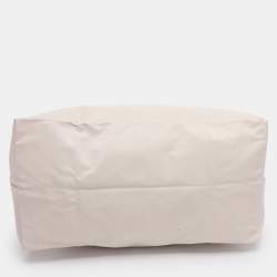 Pre Owned Longchamp Cream Nylon Large Le Pliage Tote