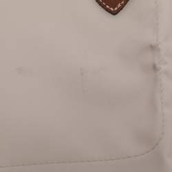 Pre Owned Longchamp Cream Nylon Large Le Pliage Tote