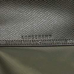 Pre Owned Longchamp Green Nylon and Leather Large Le Pliage Travel Bag