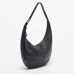 Pre Owned Longchamp Black Leather Le Roseau Essential Hobo
