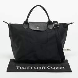 Pre Owned Longchamp Black Nylon Medium Neo Le Pliage Tote