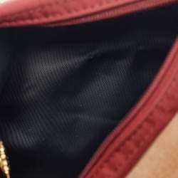 Pre Owned Longchamp Red Nylon Le Pliage Handle Pouch