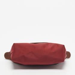Pre Owned Longchamp Red Nylon Le Pliage Handle Pouch