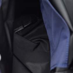 Pre Owned Longchamp Navy Blue Nylon and Leather Le Pliage Club Backpack