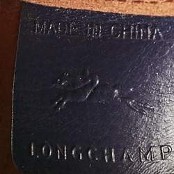 Pre Owned Longchamp Navy Blue Leather Shop it Shopper Tote