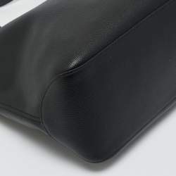 Pre Owned Longchamp Black Leather Shop it Shopper Tote