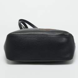 Pre Owned Longchamp Black Leather Shop it Shopper Tote