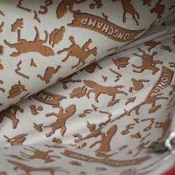 Pre Owned Longchamp Red Coated Canvas and Patent Leather Derby Verni Shopper Tote