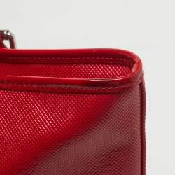 Pre Owned Longchamp Red Coated Canvas and Patent Leather Derby Verni Shopper Tote