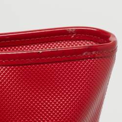 Pre Owned Longchamp Red Coated Canvas and Patent Leather Derby Verni Shopper Tote