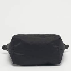 Pre Owned Longchamp Black Nylon Small Short Le Pliage Tote