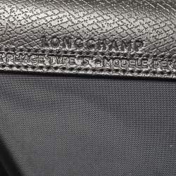 Pre Owned Longchamp Black Nylon Small Short Le Pliage Tote