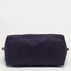 Pre Owned Longchamp Dark Purple Nylon Large Le Pliage Tote