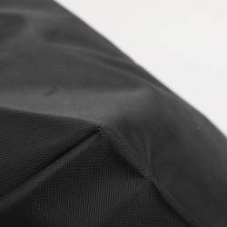 Pre Owned Longchamp Brown/Black Nylon and Leather Medium Short Le Pliage Tote