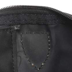 Pre Owned Longchamp Brown/Black Nylon and Leather Medium Short Le Pliage Tote