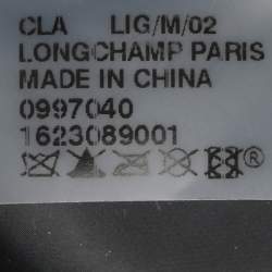 Pre Owned Longchamp Brown/Black Nylon and Leather Medium Short Le Pliage Tote