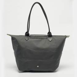 Pre Owned Longchamp Grey Nylon Large Le Pliage Tote