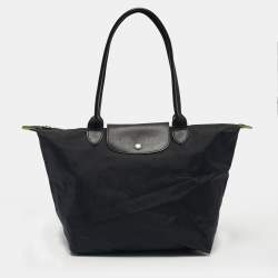 Pre Owned Longchamp Black Nylon Large Le Pliage Tote