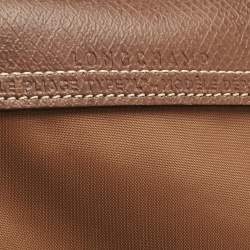 Pre Owned Longchamp Brown Nylon Le Pliage Travel Tote