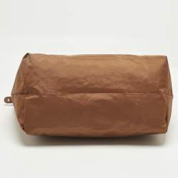 Pre Owned Longchamp Brown Nylon Le Pliage Travel Tote