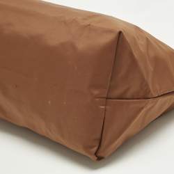Pre Owned Longchamp Brown Nylon Le Pliage Travel Tote