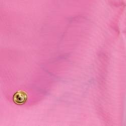 Pre Owned Longchamp Pink/Brown Nylon Mini Le Pliage Tote