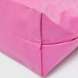 Pre Owned Longchamp Pink/Brown Nylon Mini Le Pliage Tote