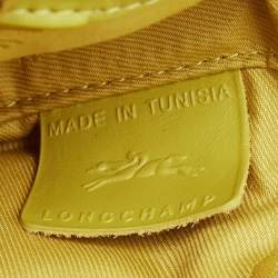 Pre Owned Longchamp Green Leather XS Le Roseau Tote