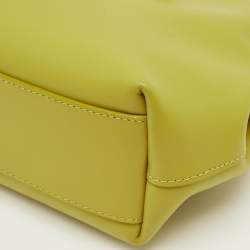 Pre Owned Longchamp Green Leather XS Le Roseau Tote