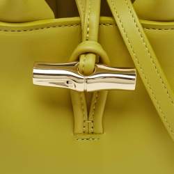 Pre Owned Longchamp Green Leather XS Le Roseau Tote