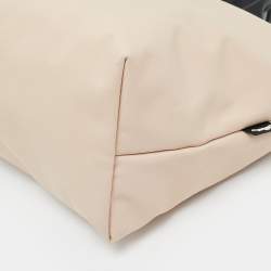 Pre Owned Longchamp Le Pliage Energy Black/Peach Leather and Nylon Tote