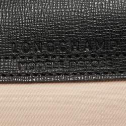 Pre Owned Longchamp Le Pliage Energy Black/Peach Leather and Nylon Tote