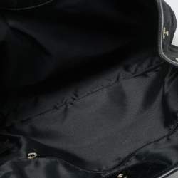 Pre Owned Longchamp Roseau Black Jacquard Canvas Tote