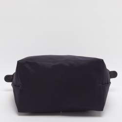 Pre Owned Longchamp Le Pliage Purple Leather and Nylon Tote