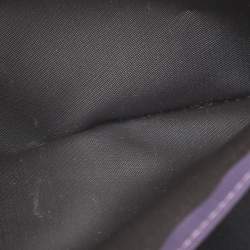 Pre Owned Longchamp Le Pliage Purple Leather and Nylon Tote