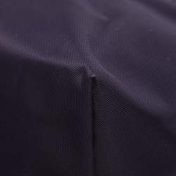 Pre Owned Longchamp Le Pliage Purple Leather and Nylon Tote