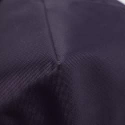 Pre Owned Longchamp Le Pliage Purple Leather and Nylon Tote