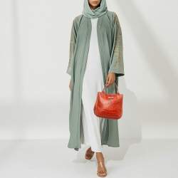 مملوكة مسبقًا Longchamp Roseau Mini Croc Embossed Leather Tote