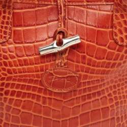 مملوكة مسبقًا Longchamp Roseau Mini Croc Embossed Leather Tote