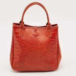 مملوكة مسبقًا Longchamp Roseau Mini Croc Embossed Leather Tote