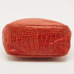 مملوكة مسبقًا Longchamp Roseau Mini Croc Embossed Leather Tote