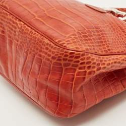 مملوكة مسبقًا Longchamp Roseau Mini Croc Embossed Leather Tote